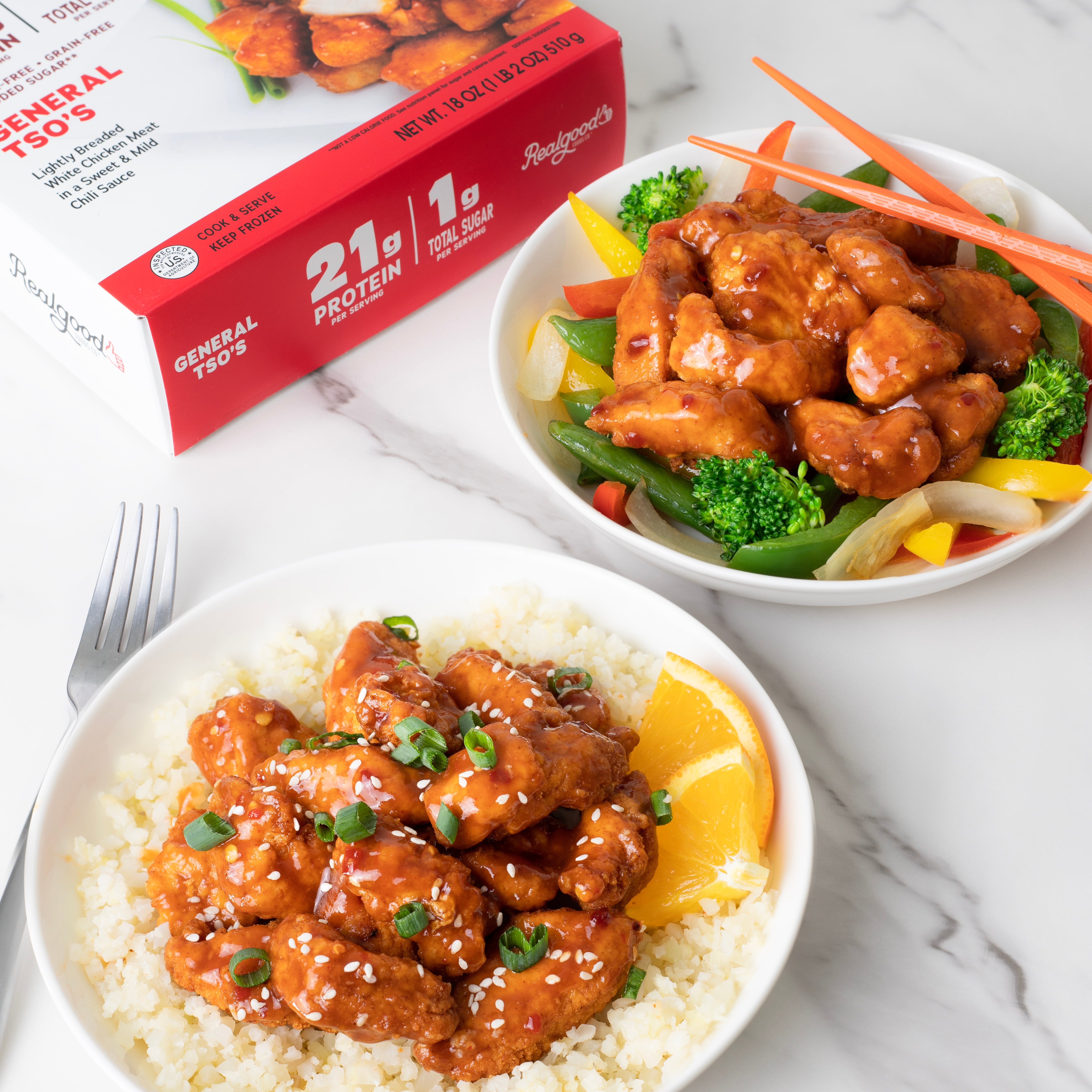 Real Good Foods Frozen Gluten Free Orange Chicken Bowl - 9oz