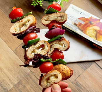 Low Carb Bacon Wrapped Stuffed Chicken Skewers