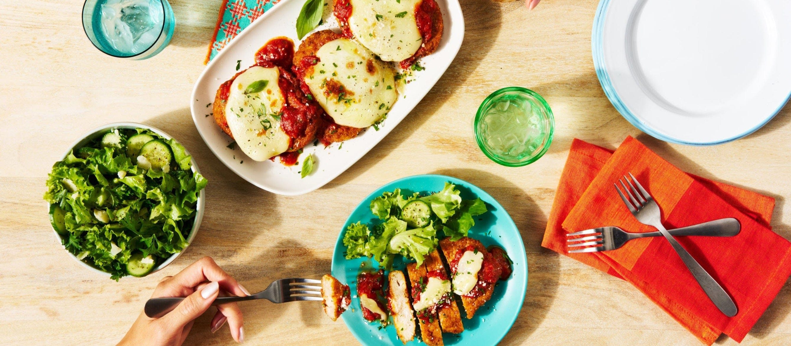 Chicken Parmesan with Side Green Salad