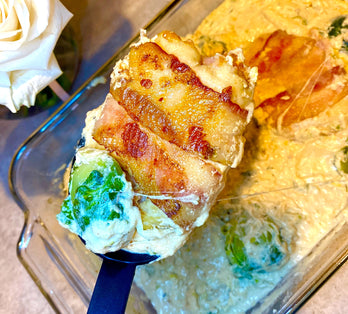 Low Carb Creamy Bacon Wrapped Stuffed Chicken Cassorole