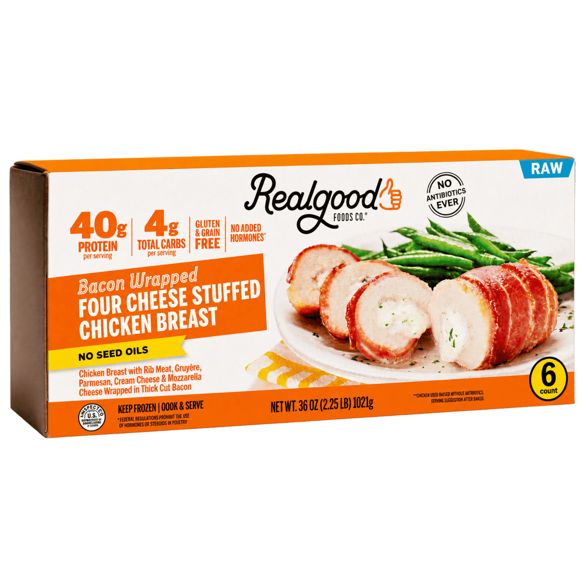 Real Good Foods Bacon Wrapped Stuffed Chicken