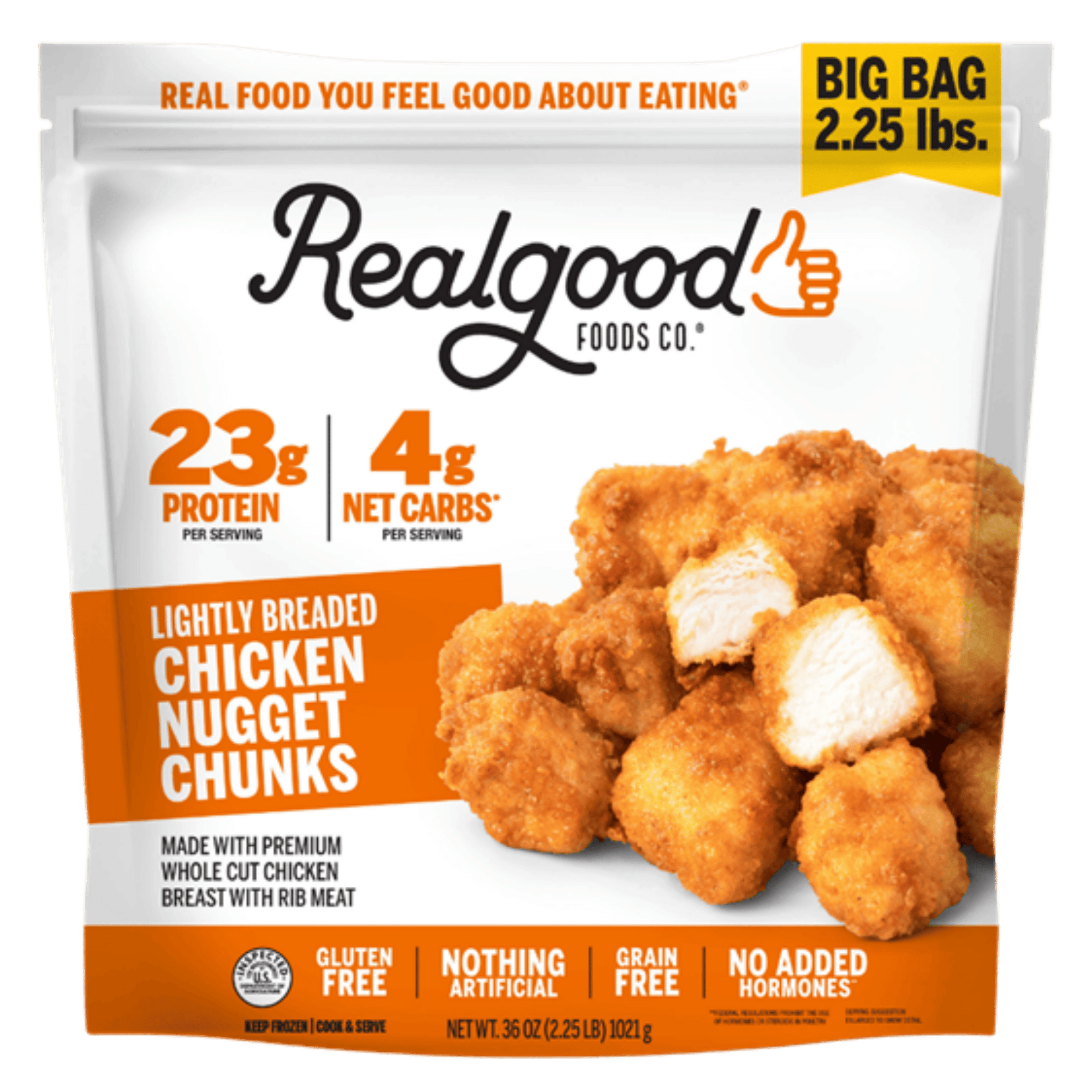Real Good Foods Lightly Breaded Chicken Breast Nuggets – BIG Bag