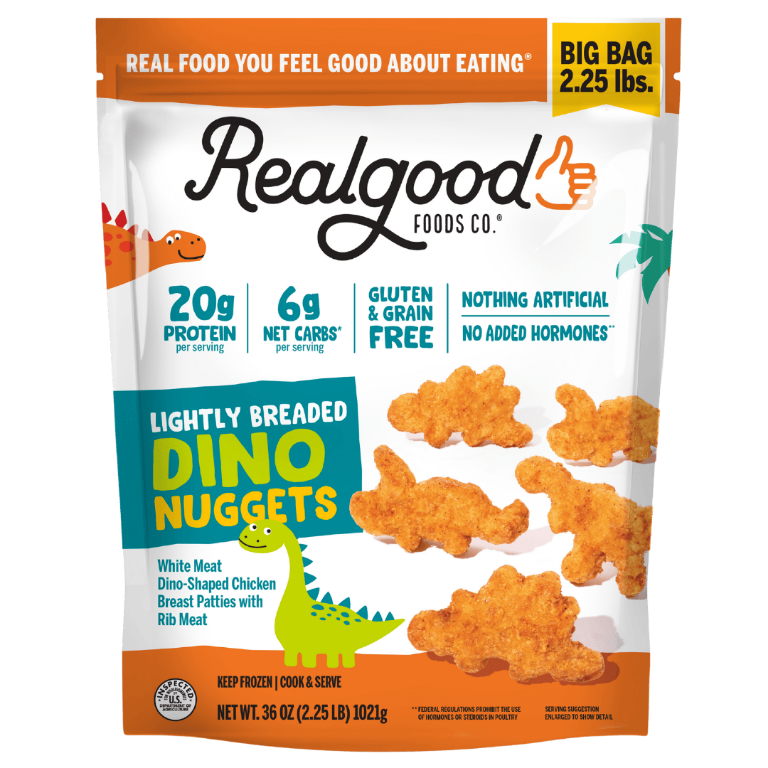 Real Good Foods Lightly Breaded Dino Nuggets - BIG Bag