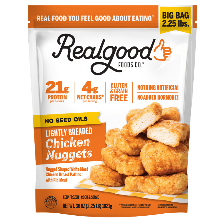 Real Good Foods No Seed Oil Lightly Breaded Chicken Nuggets - BIG Bag