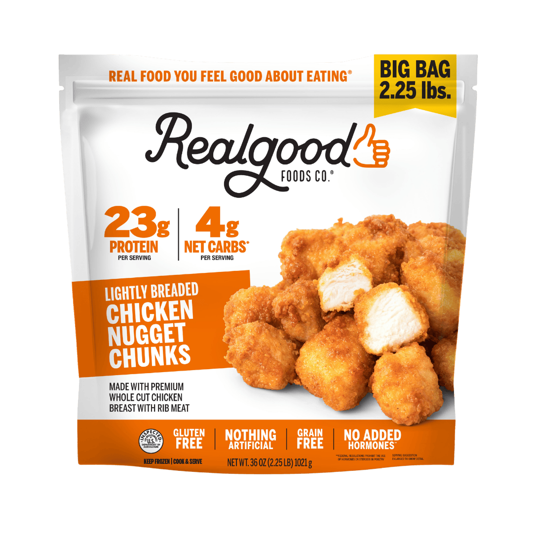 Real Good Foods Lightly Breaded Chicken Breast Nuggets – BIG Bag