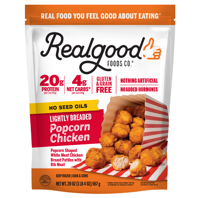 Realgood Foods Co Real Good Foods No Seed Oil Lightly Breaded Popcorn Chicken — product image