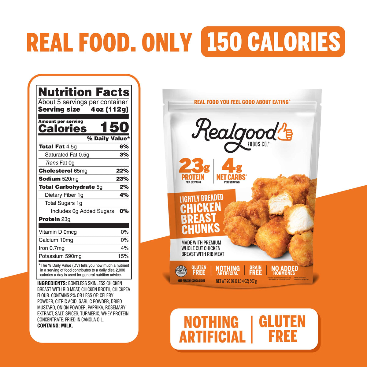 Real Good Foods Lightly Breaded Chicken Nugget Chunks