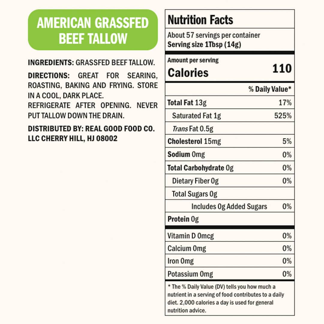 Real Good Foods Costco Grass Fed Beef Tallow Jar