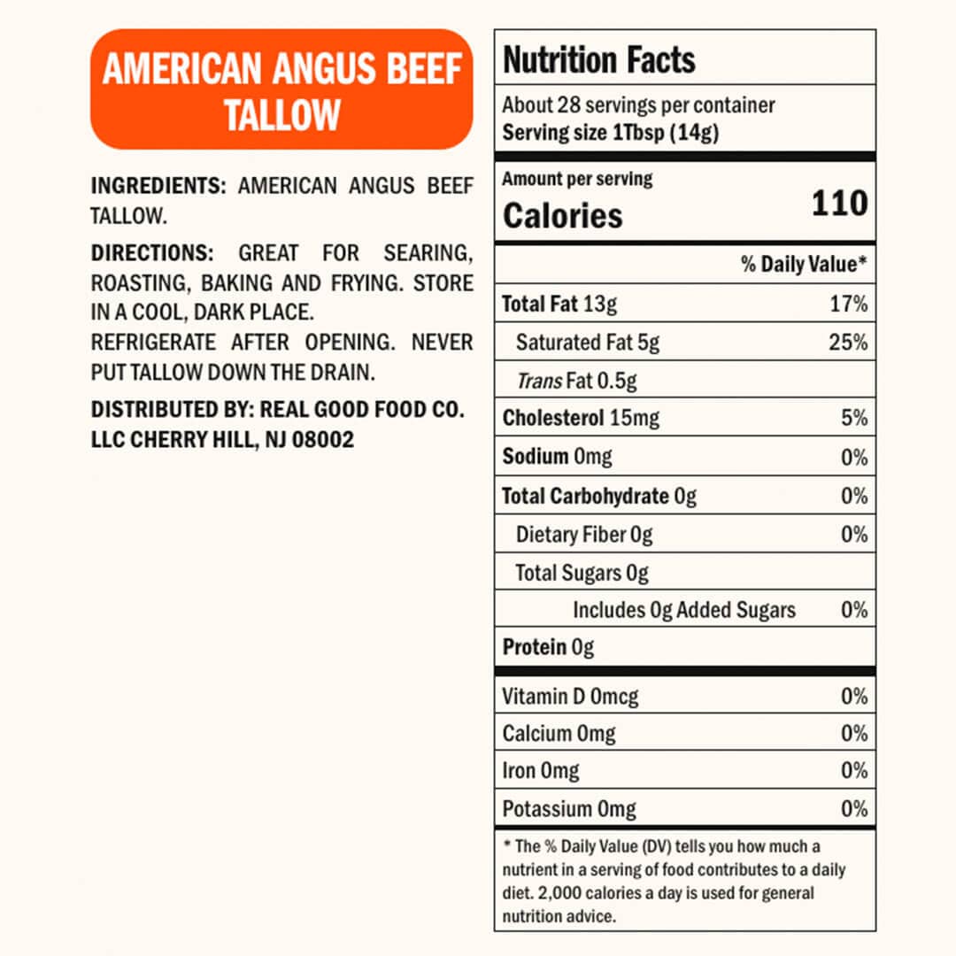 Real Good Foods American Angus Beef Tallow Jar