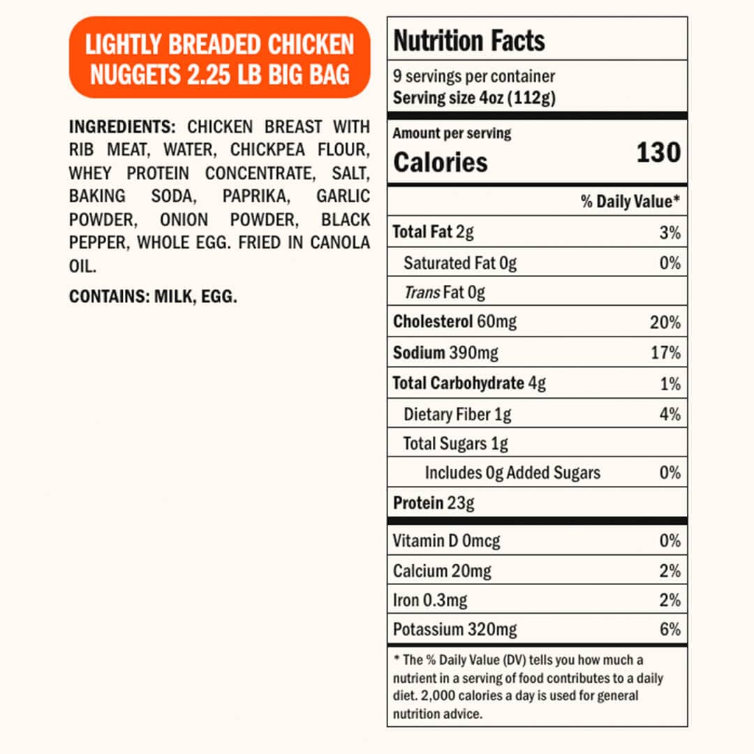 Real Good Foods Lightly Breaded Chicken Breast Nuggets – BIG Bag