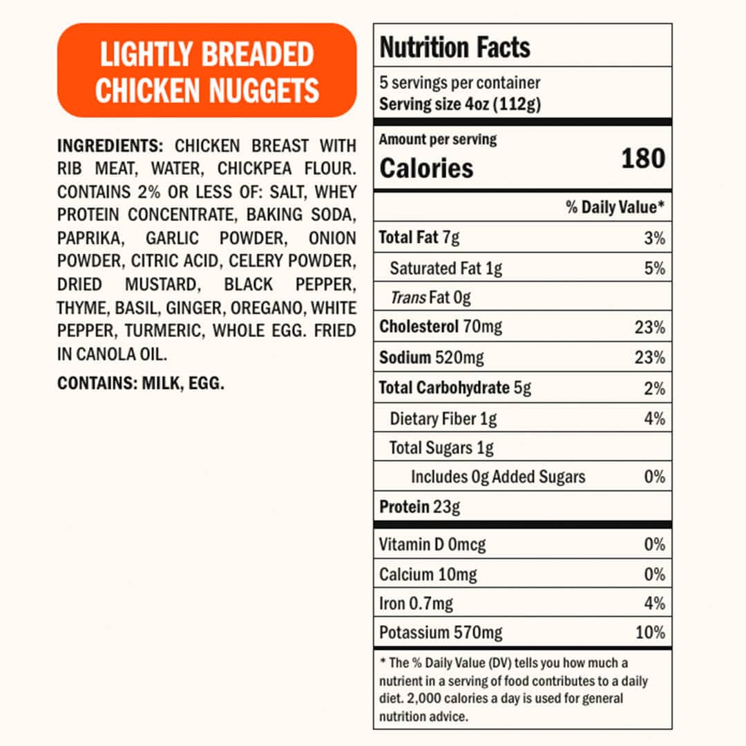Real Good Foods Lightly Breaded Chicken Nugget Chunks