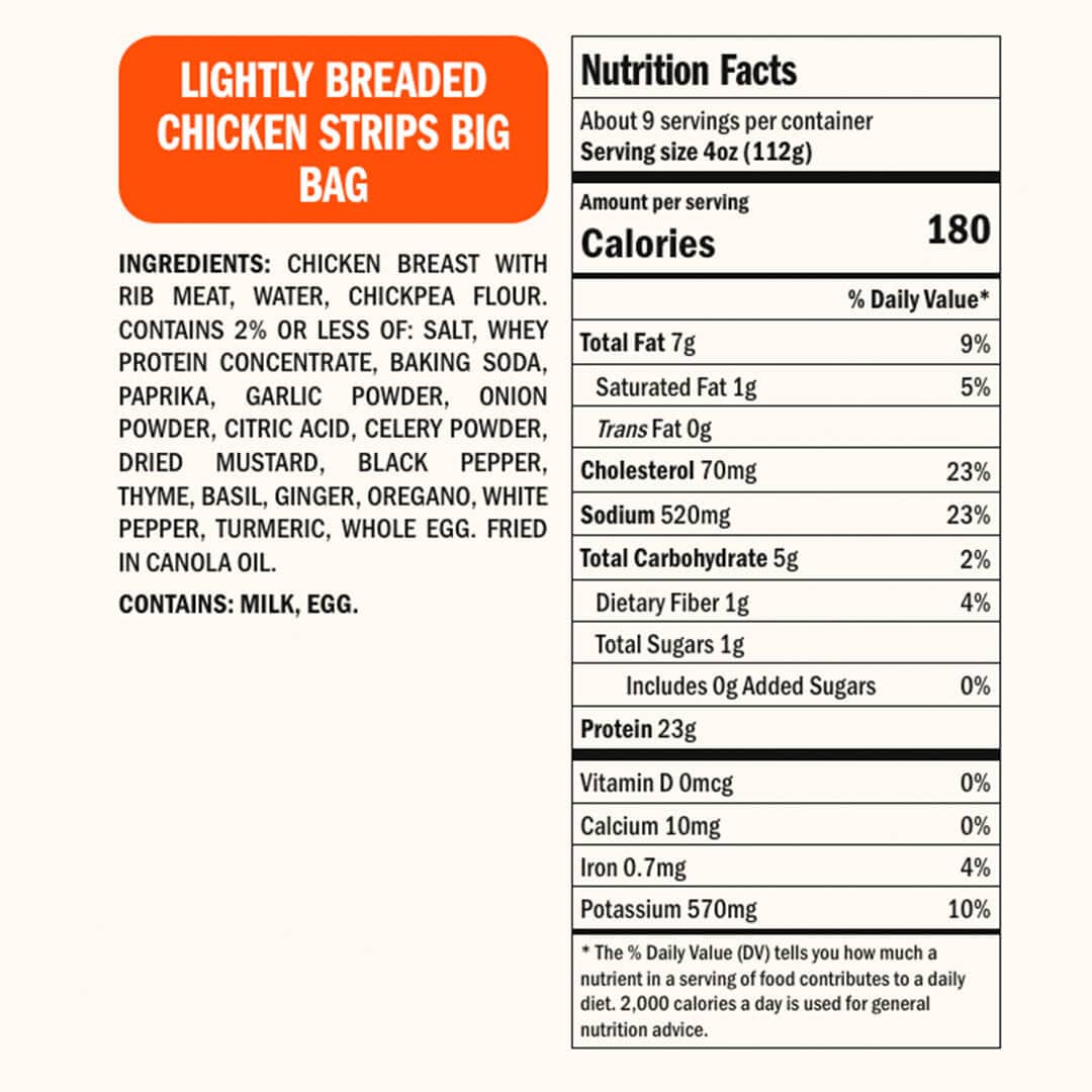 Real Good Foods Lightly Breaded Chicken Breast Strips – BIG Bag