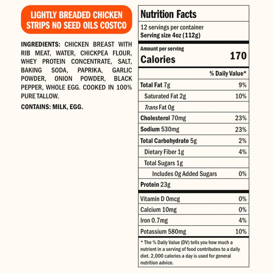 Real Good Foods Costco Lightly Breaded Beef Tallow Fried Chicken Strips