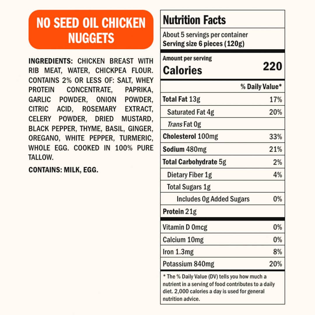 Real Good Foods No Seed Oil Lightly Breaded Chicken Nuggets