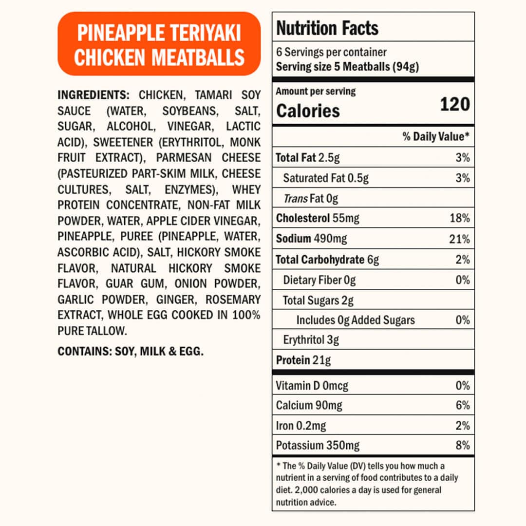 Real Good Foods Pineapple Teriyaki Chicken Meatballs