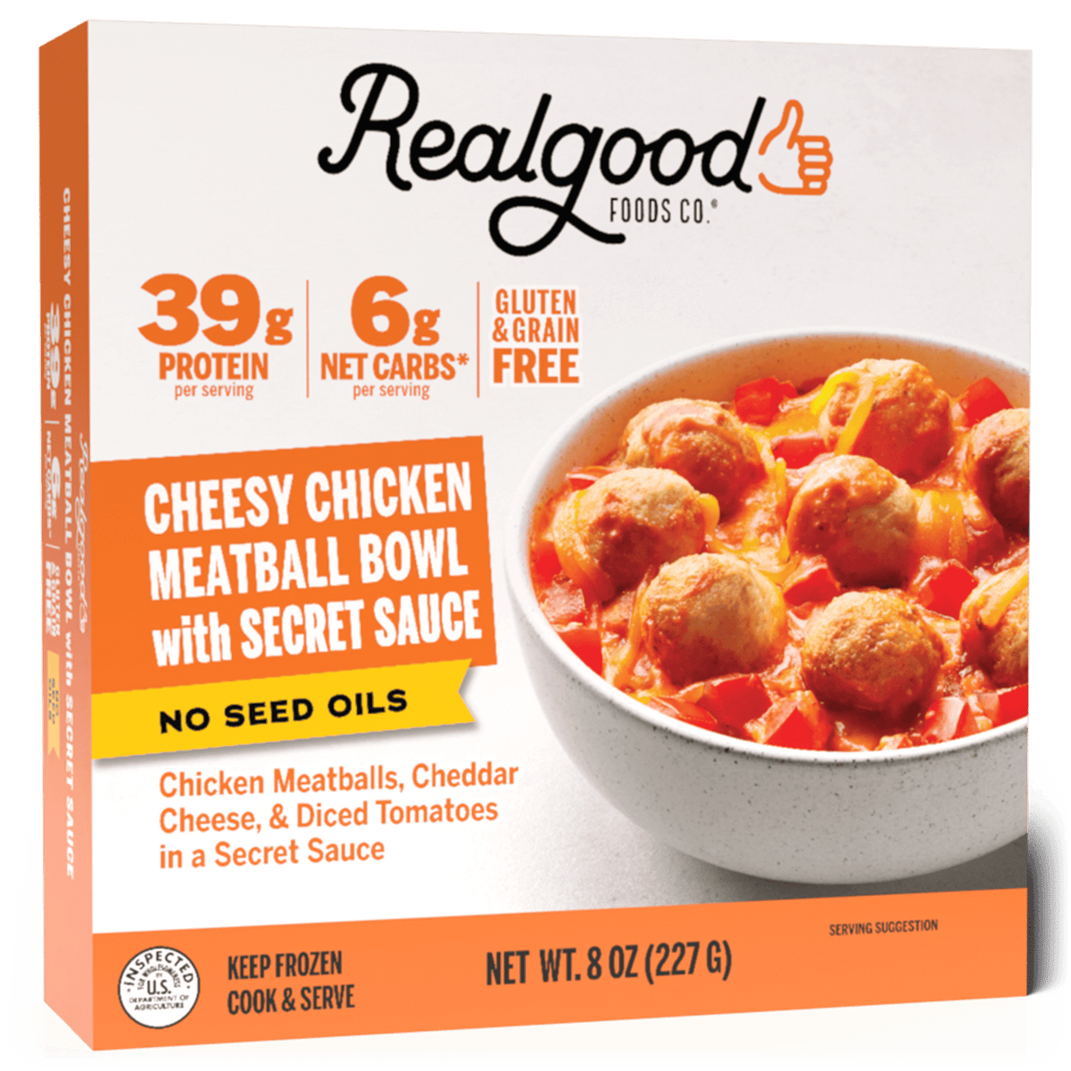Real Good Foods Cheesy Chicken Meatball Bowl