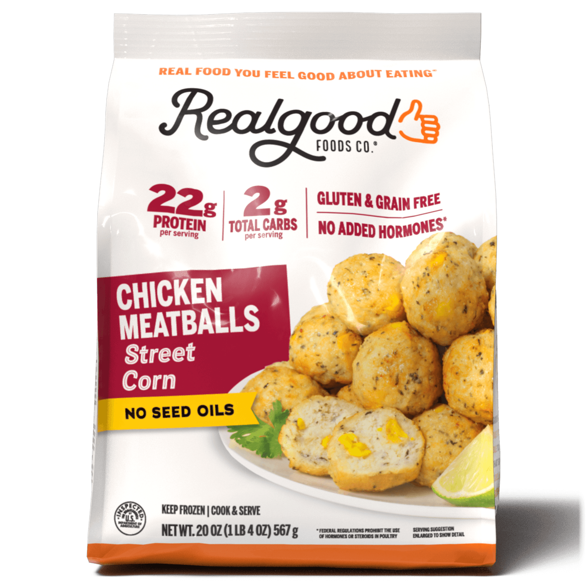 Real Good Foods Street Corn Chicken Meatballs