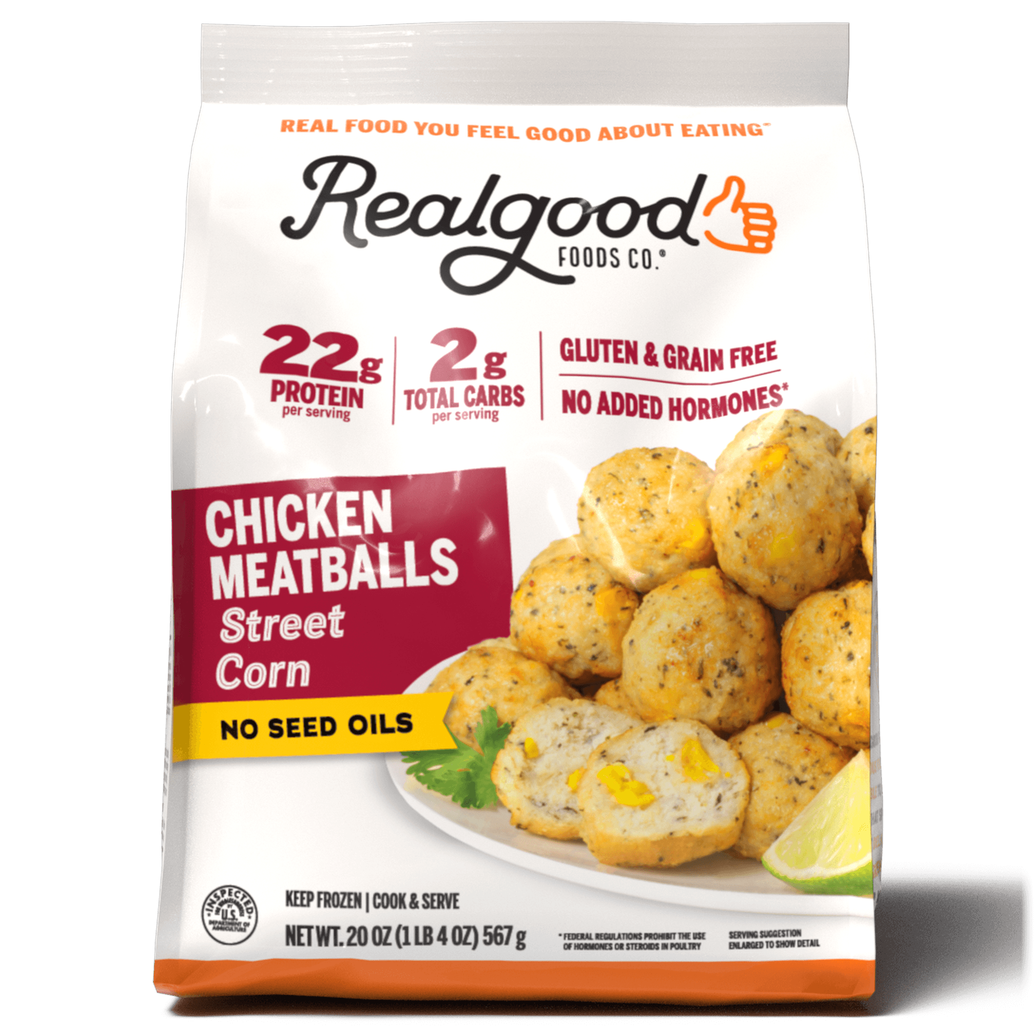 Real Good Foods Street Corn Chicken Meatballs
